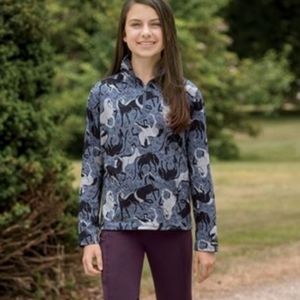 Kerrits Horse Print 1/2 Zip Pullover horse riding